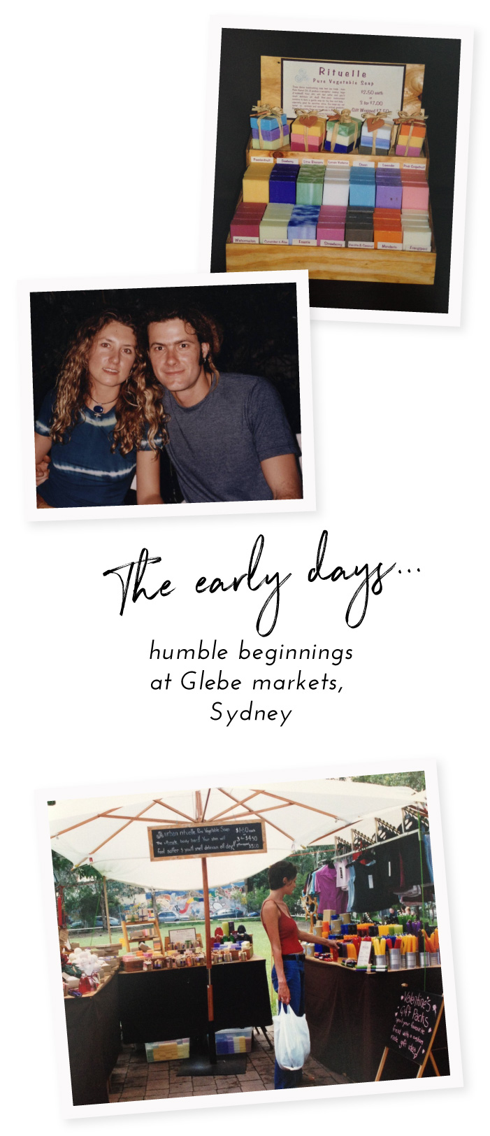 The early days... humble beginnings at Glebe markets, Sydney